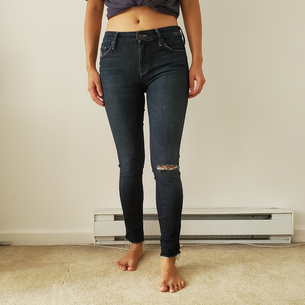 Mother Looker Ankle Fray Jeans
